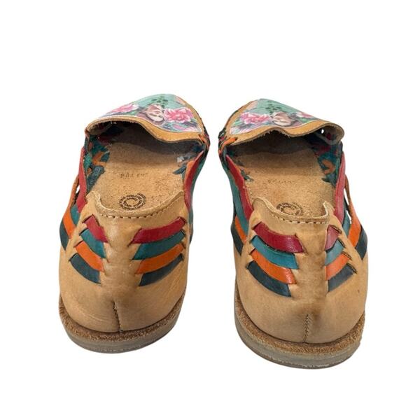 FRIDA KAHLO Hurache Colorful leather Women's Sandals Flats Size 8.5 - Picture 7 of 10